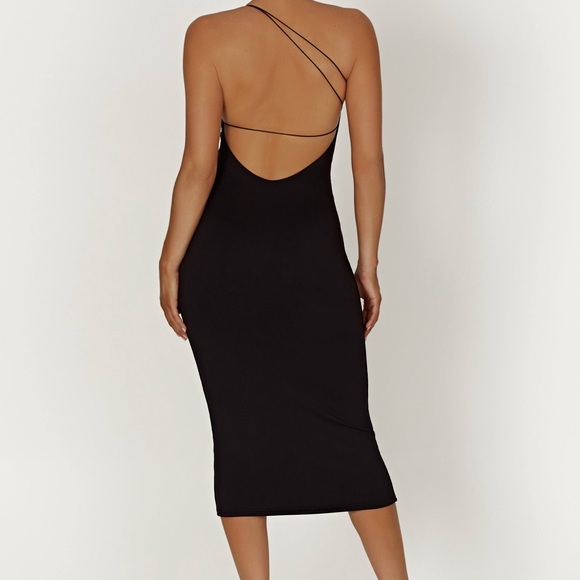 MESHKI Rosalind Recycled Nylon One Shoulder Midi Dress - - Picture 2 of 3